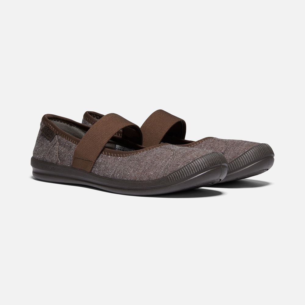 Slip-On Keen Femme Marron | Lorelai Mary Jane Toile Shoess | PTLKB-9072